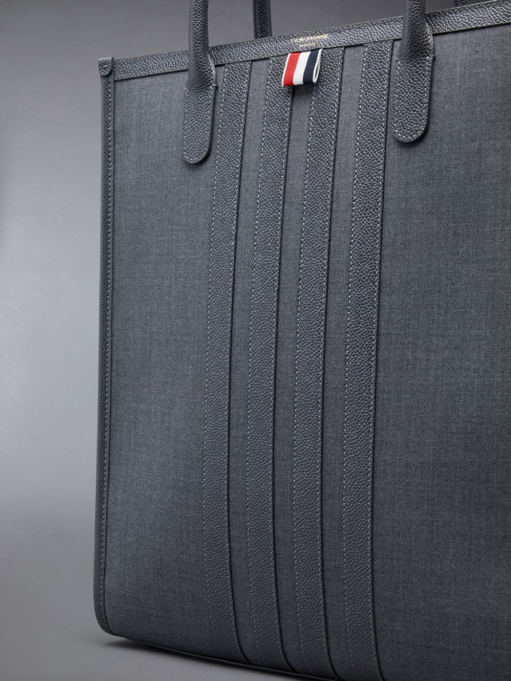 Women Thom Browne Wool 4-Bar Tote Bags Grey | UYO94M94281