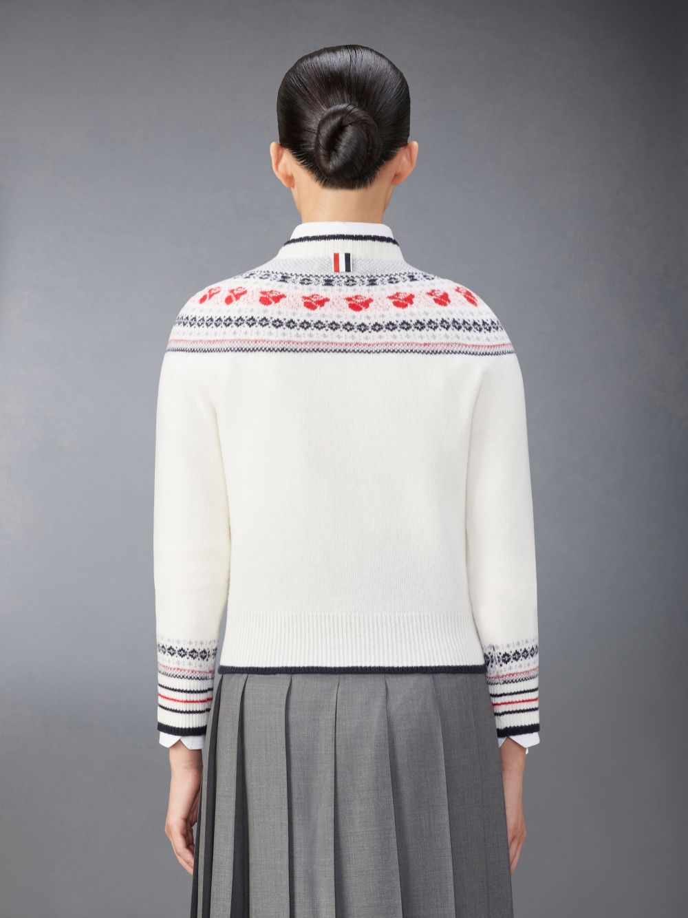 Women Thom Browne Wool and Mohair Rose Pullover White | QCJ14H87321