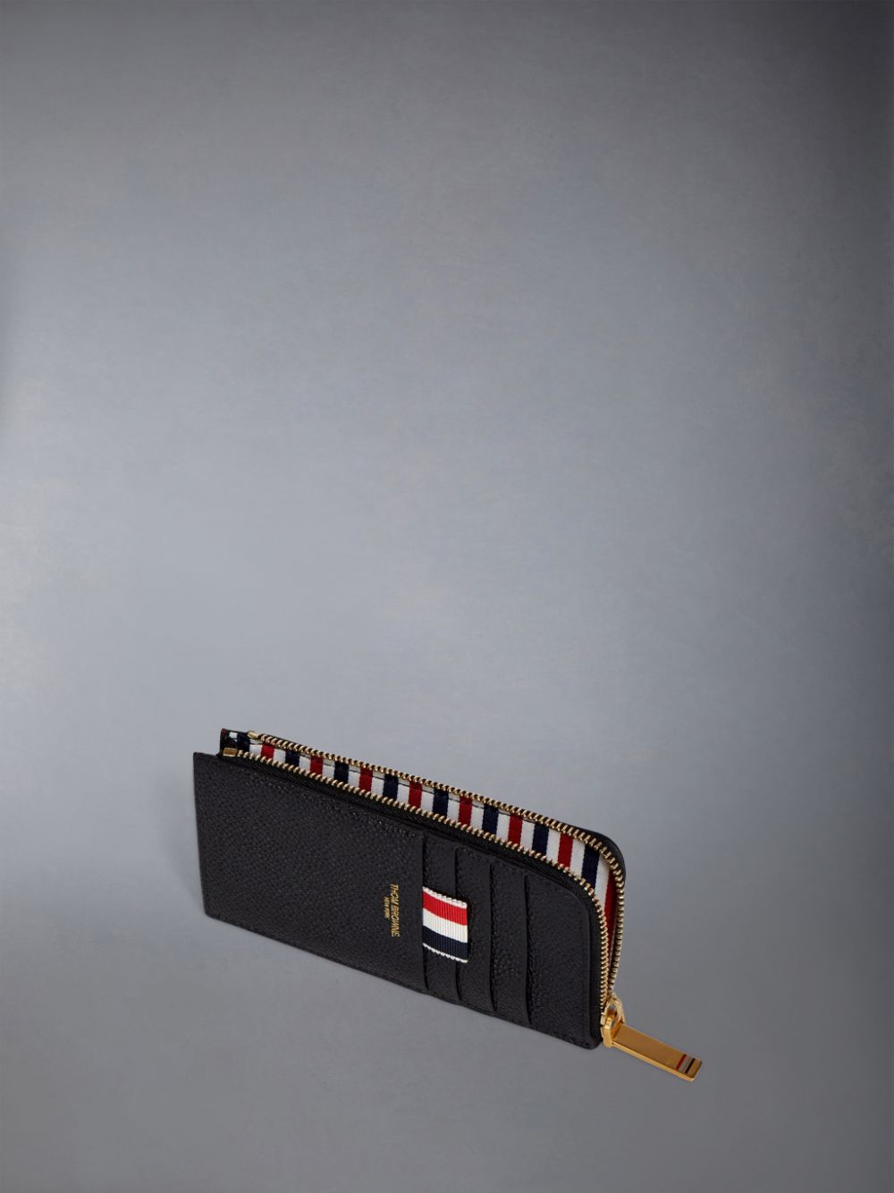 Women Thom Browne half-zip leather Wallets Black | PRZ05U84326